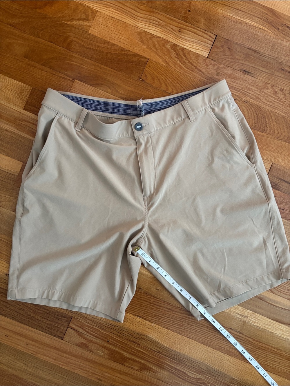 Puma Men's Khaki Flat-Front Performance Shorts